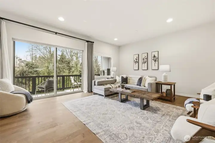 Light-filled main living area with open layout and large windows