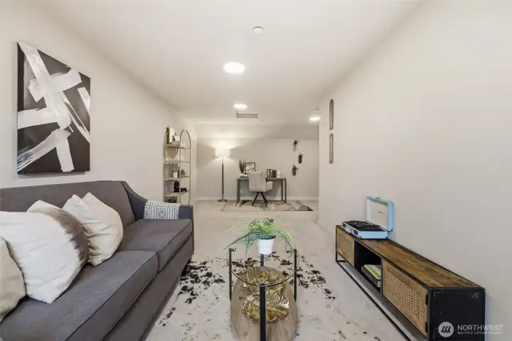 Upper-level bonus space offering privacy and versatility