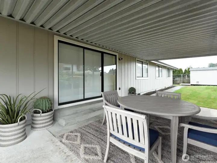 Staged outdoor area.