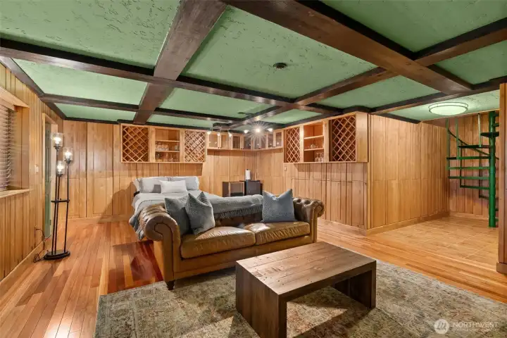 Lower level w/ access to backyard. Possible wine cellar, guest quarters/ bonus room!