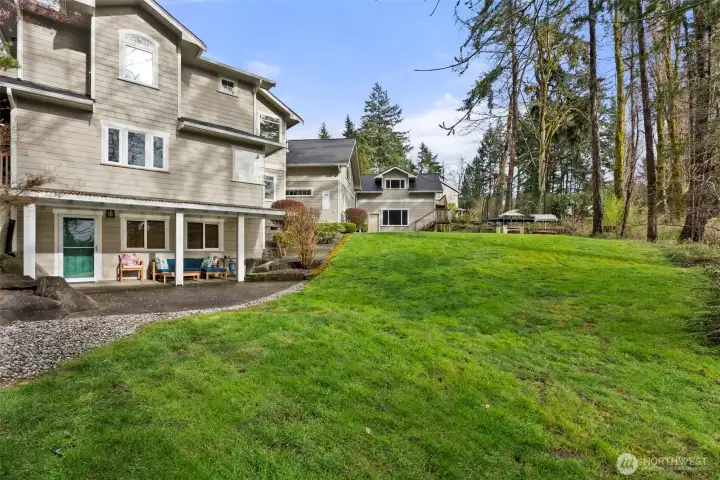Doors lead to lower level room. Look at all that side yard space!