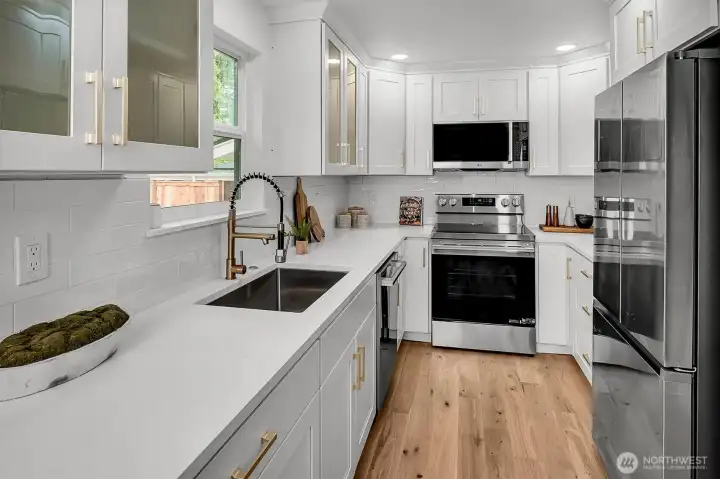 Kitchen also features stainless steel appliances.