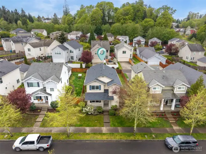 Home is adjacent to a trail head with sound views.