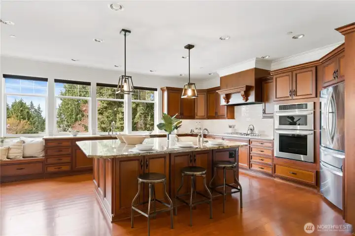 Granite Counters, New Backsplash & Built-In Bench