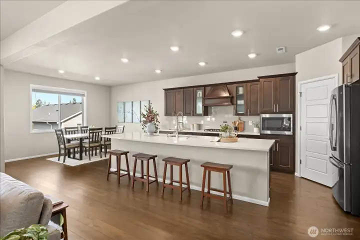 Kitchen Flows into Dining