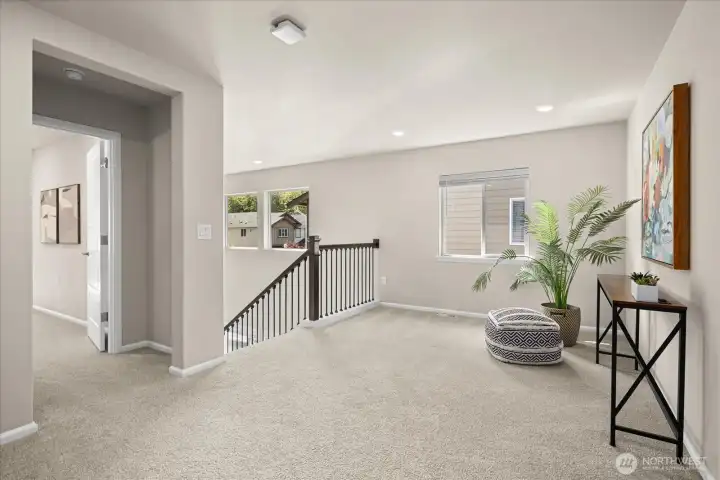 Landing Area at the Top of the Stairs on the Upper Floor. Potential Office Space