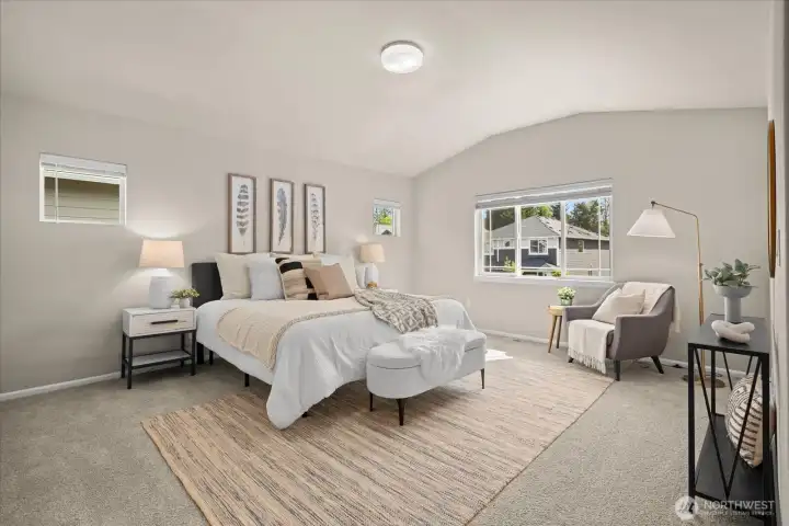Huge Primary Suite can Fit a King Bed and Sitting Area