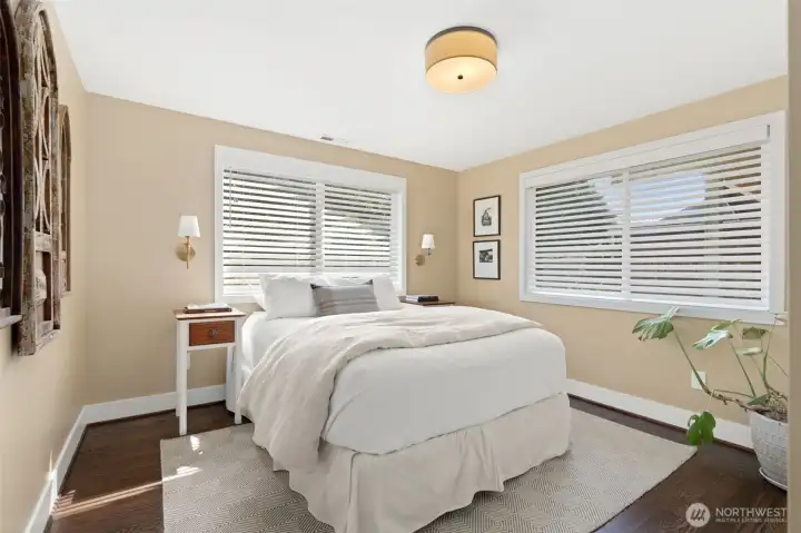 Light filled bedroom on the east side of the home