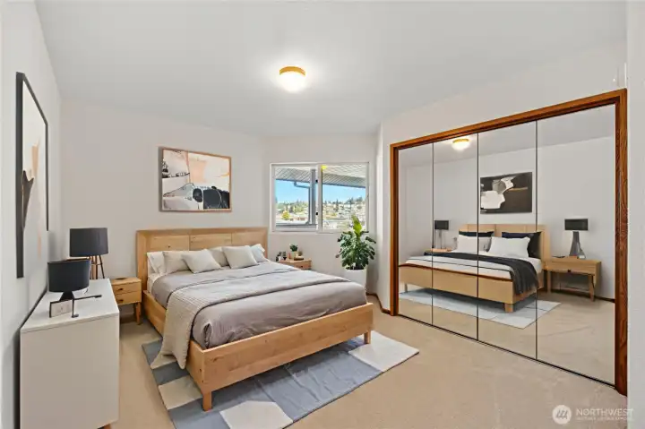 Guest bedroom virtually staged
