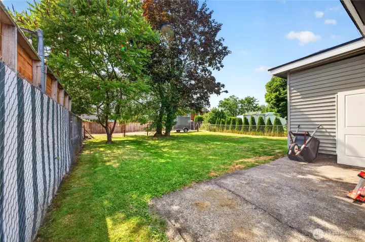 Large backyard! Large backyard!