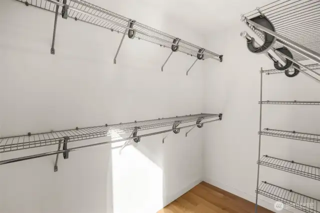 Primary walk-in closet.