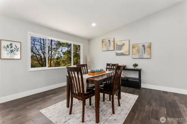 Dining room ideally situated between the kitchen and living room!