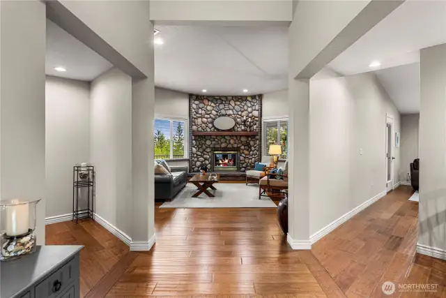Into inviting living room