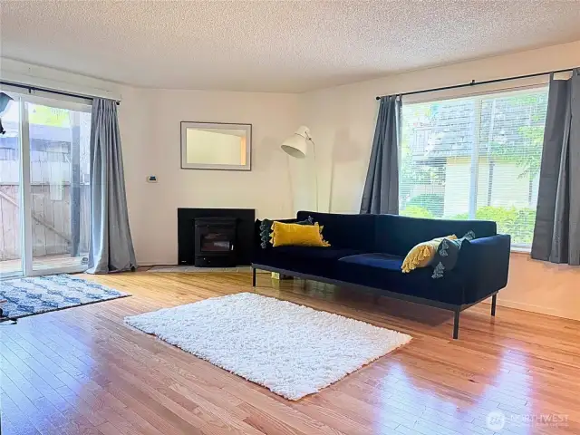 living room with hardwood floors