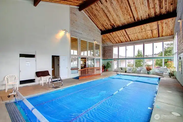 Heated pool inside the clubhouse.