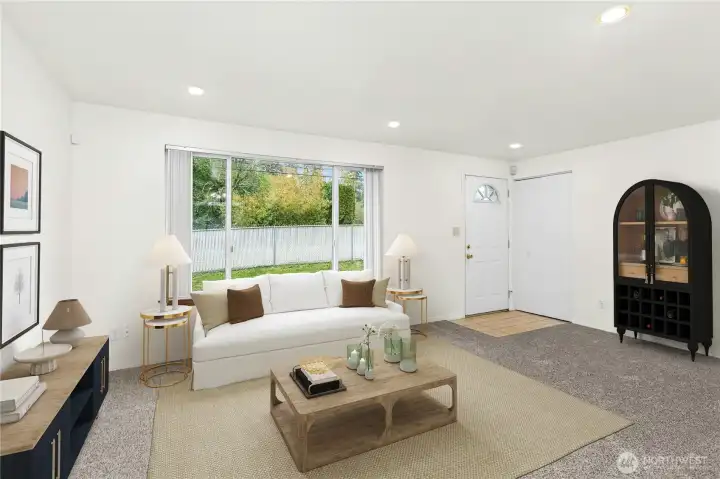 Living room - virtually staged