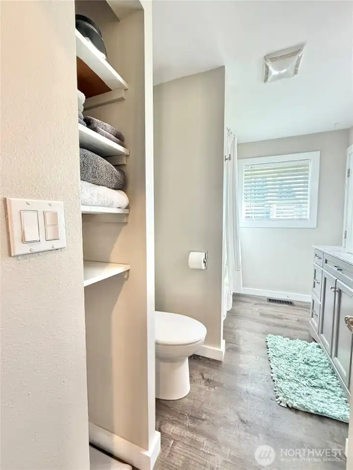 Looking in the second bathroom from the main hallway
