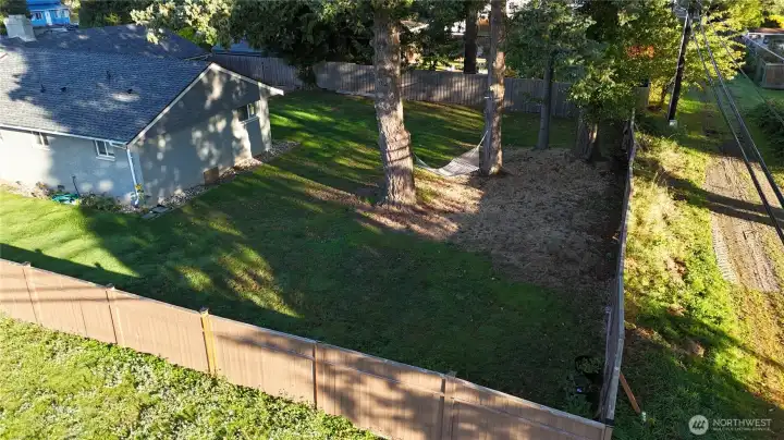 HUGE fully fenced yard!