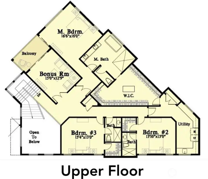 Artist rendering of floorplan in permitting, upper floor