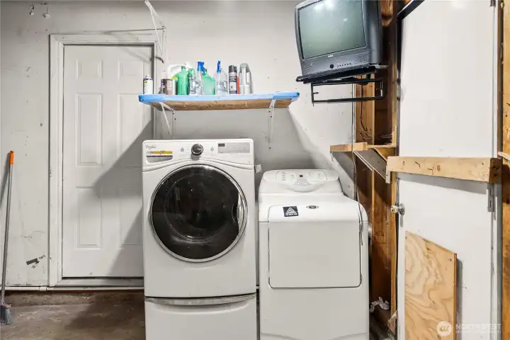 Washer and dryer stay.