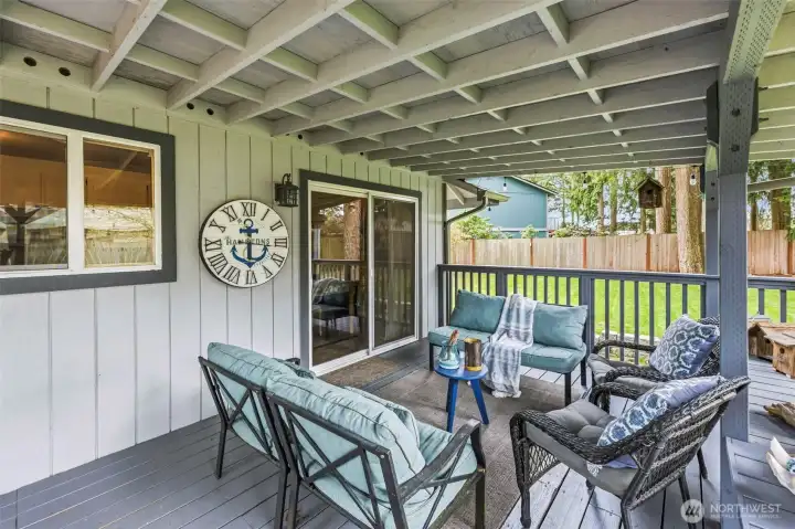 Look at this awesome covered living space!
