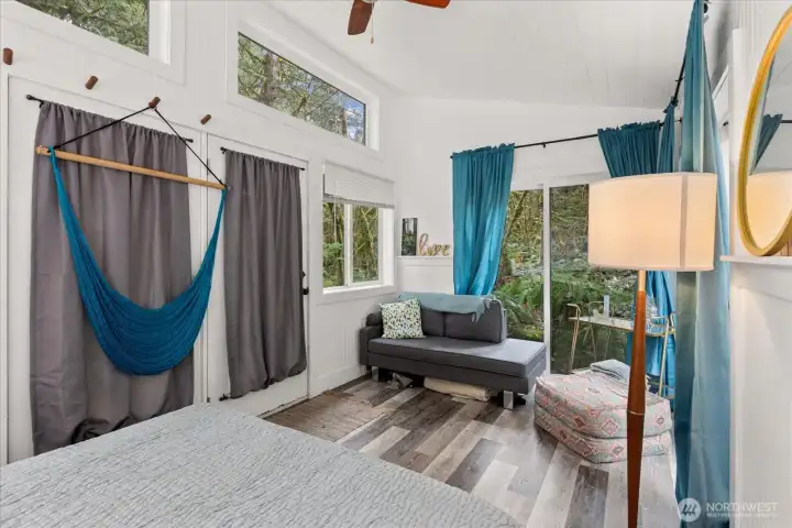 The enclosed Gazebo is built to enjoy the greenspace throughout all seasons.