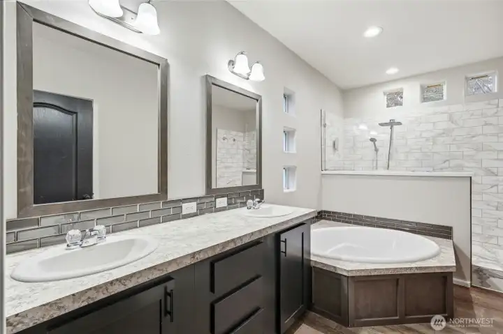 Spa-inspired primary bath designed for comfort and relaxation.