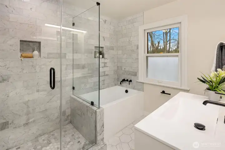 Fully remodeled bath upstairs.