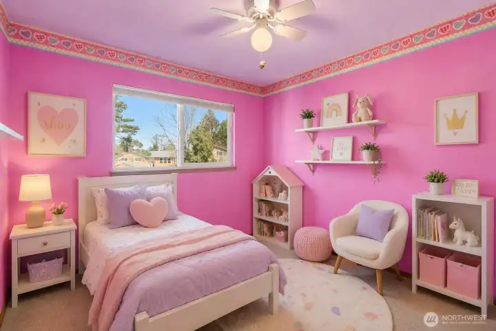 3rd upstairs bedroom. This room is virtually staged.