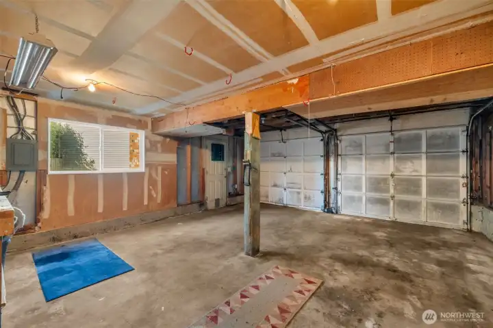 Fully a two car garage