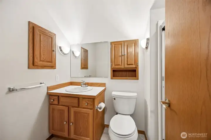 Bathroom with shower located in Bonus Room on the upper level.