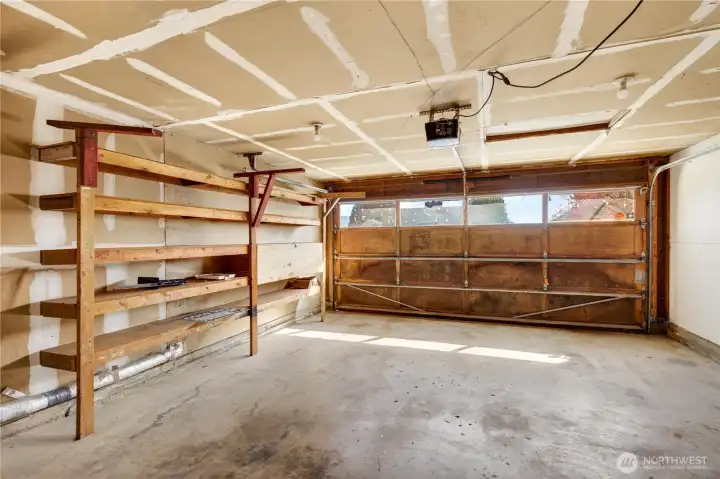 2-car garage with built in shelving 2-car garage with built in shelving