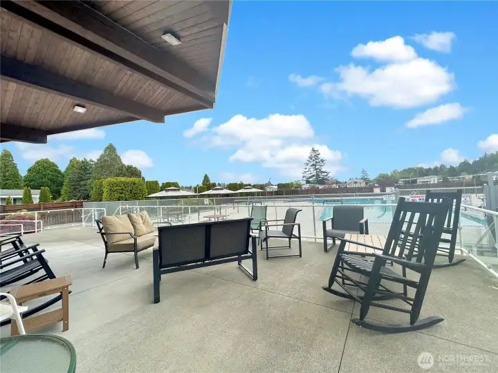 Clubhouse patio overlooking to pool