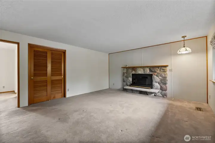 Living room with fireplace