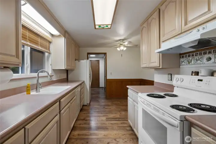 Kitchen with Corian countertops