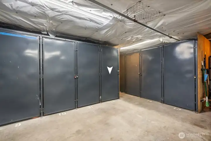 Storage unit with steel doors. look for white arrow Storage unit with steel doors. look for white arrow