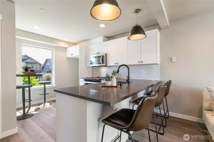 Kitchen with counter height seating