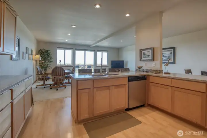 The floor plan is perfect for social gatherings, meals, and views.