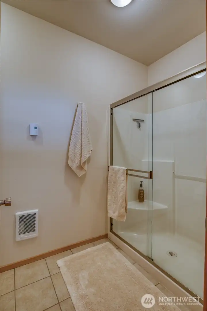 The step-in shower completes the primary bath.