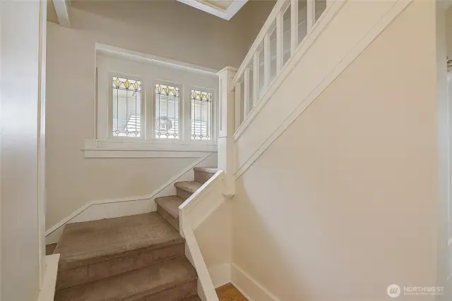 Stairway leads to the second floor
