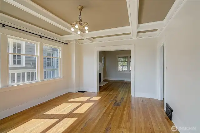 Spacious  dining room connects to the Living Room