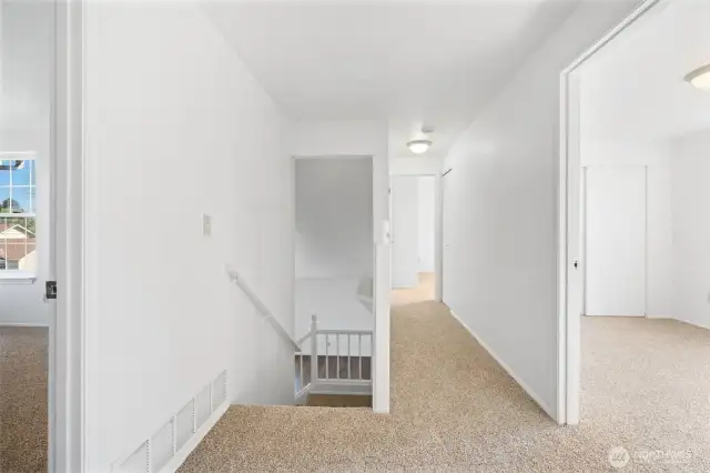 Upstairs has new carpet.