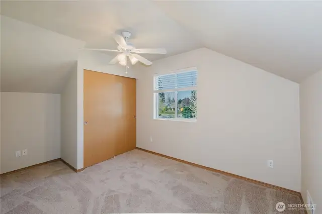 The nook on the side of the closet would be a nice space for a desk.