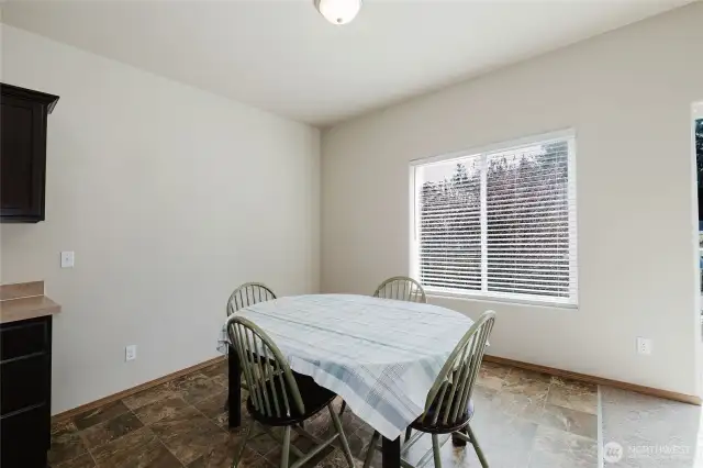 The dining room is large enough to handlle much larger dining room furniture.