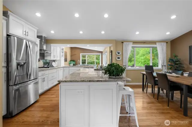 Conveniently located just off the kitchen, the dining area offers an ideal setting for formal meals and special gatherings.