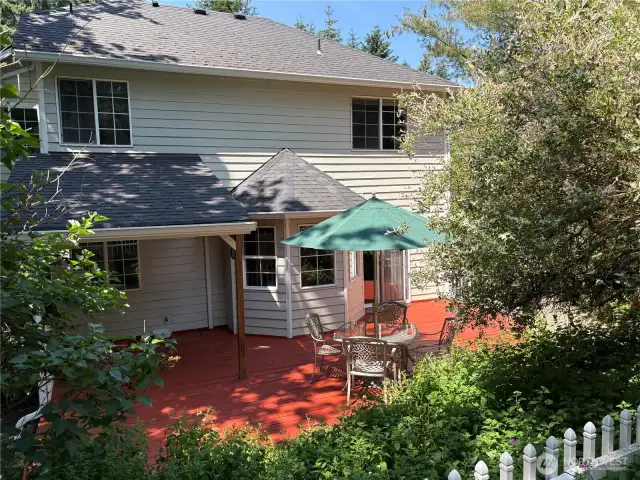 Backyard deck has been re-sealed