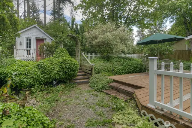 Backyard requires some attention but is very lovely