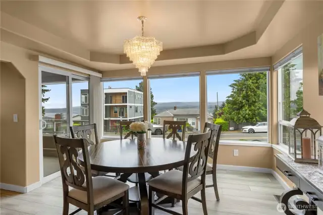 Entertain, eat and enjoy the view in huge dining area