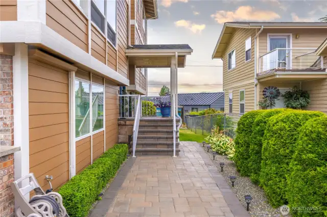 Side entry, home features ADT Safety and Security System