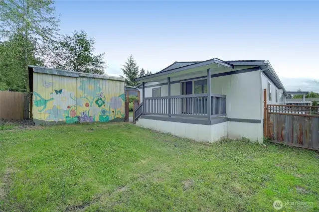 Fully fenced backyard